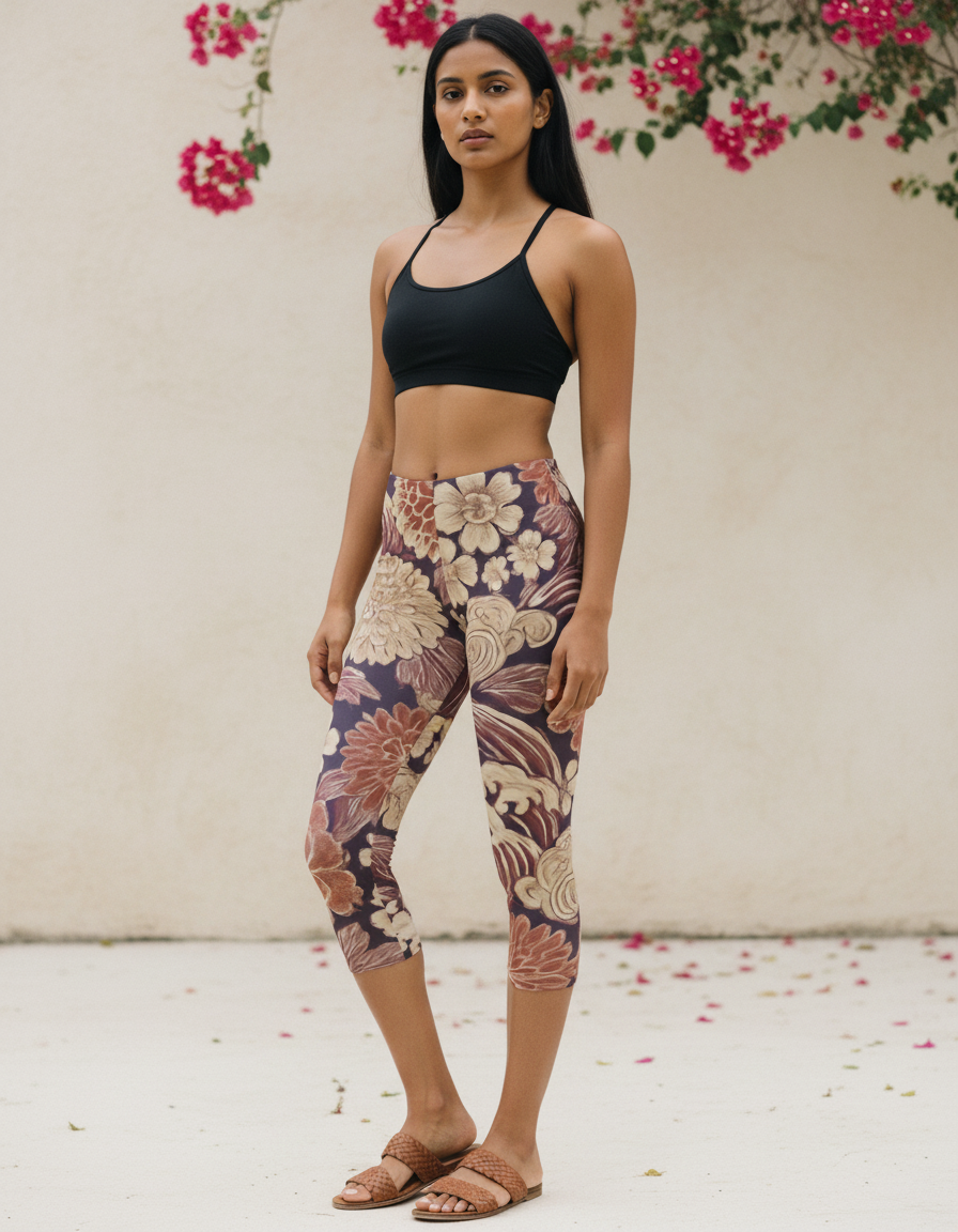 Dusty Rose Edo capri leggings