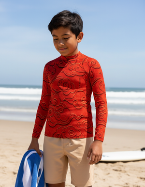 Fiery Red Zephyr Youth Rash Guard Youth Rash Guard — Dripper
