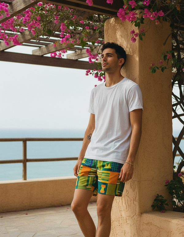 Men's African Kente Swim Trunks
