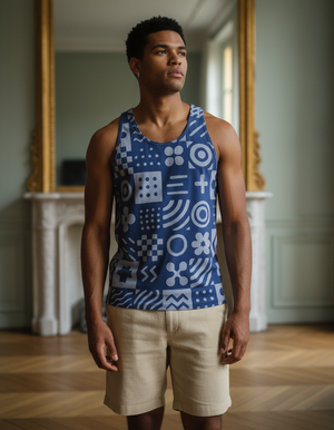 Men's Pink Graphic Patterns Tank Top
