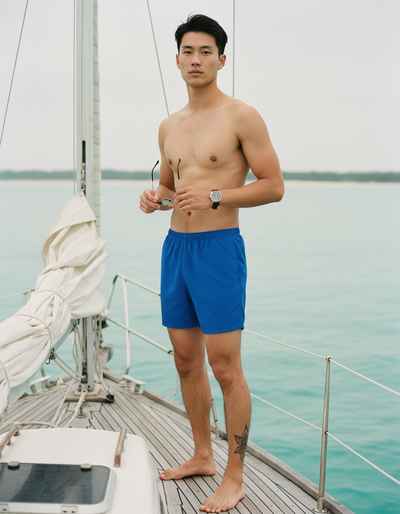Bauhaus Blue Men's Swim Trunks swim trunks