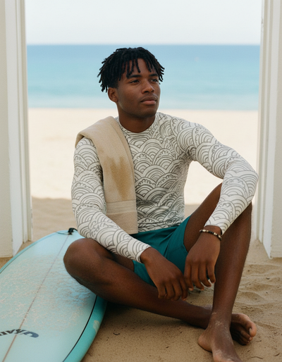 Men's White Onyx Aoi rash guard