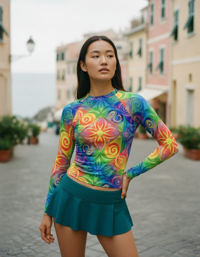Women's Hot Pink Prism rash guard
