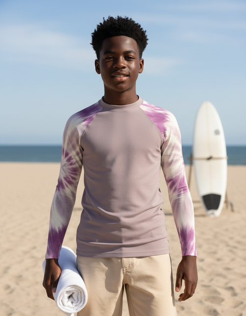 Burnished Lilac Nebula Youth Rash Guard Youth Rash Guard — Dripper