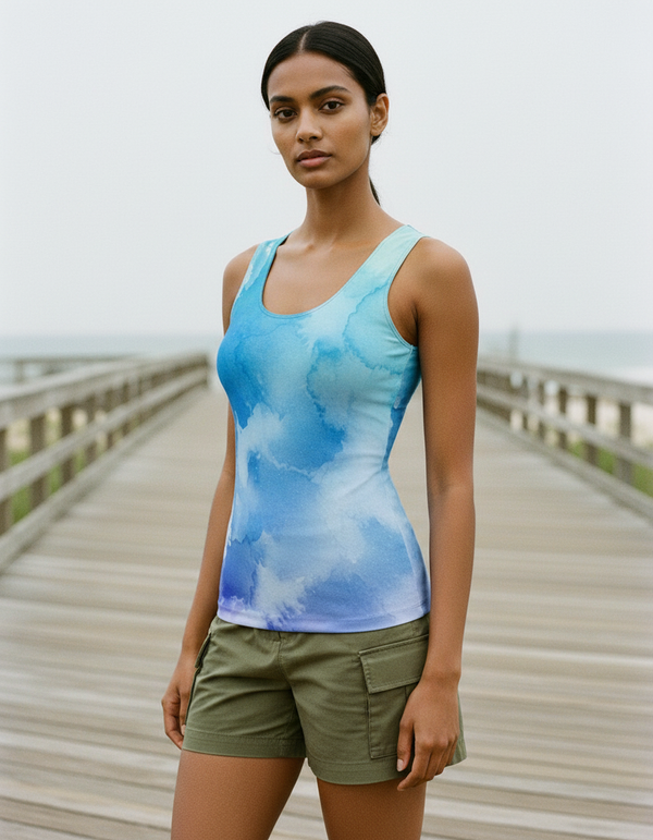 Tank Top in Blue Aura Mosaic