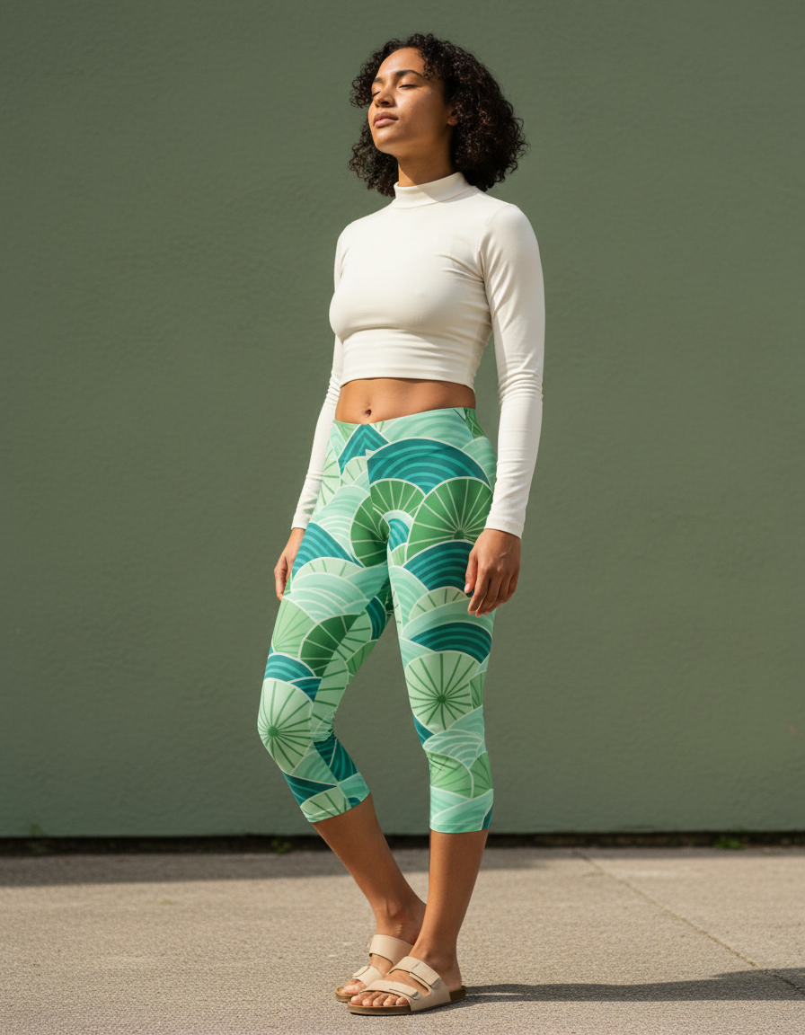 Jelly Mint Hikari capri leggings
