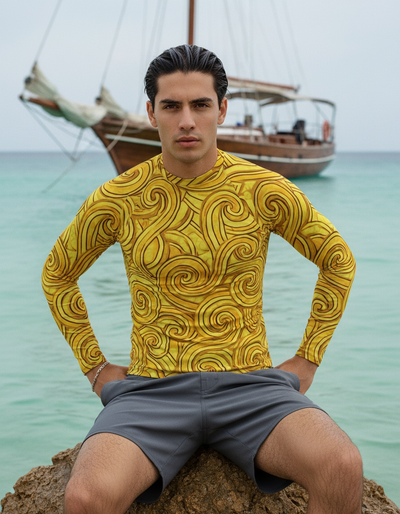 Men's Yellow Spectrum rash guard