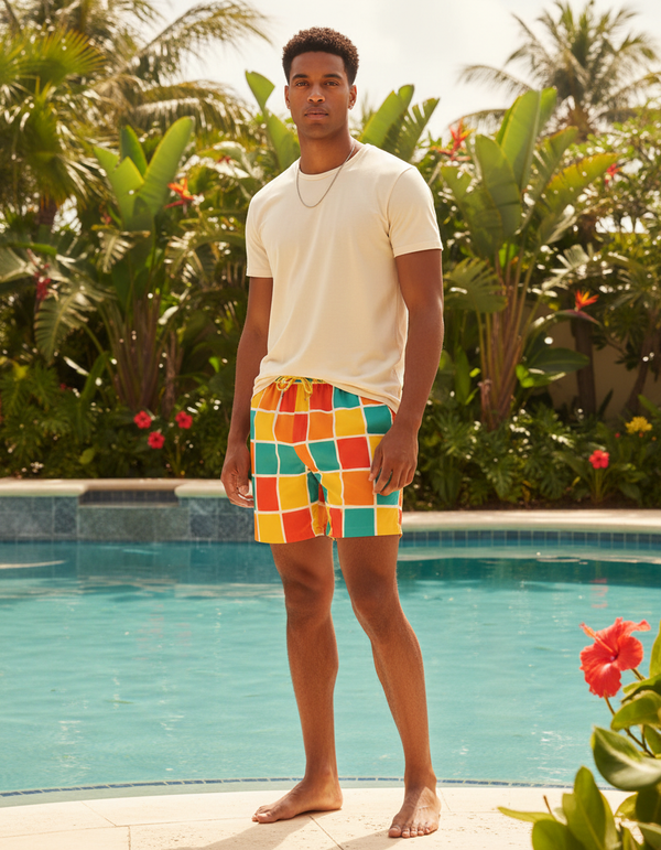 Mosaic Collection men's swim trunks