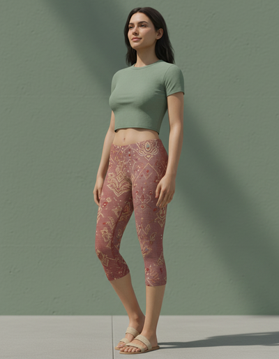 Tea Rose Rangoon Capri Leggings capri leggings