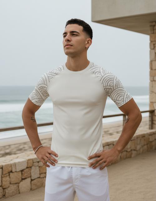 White Onyx Aoi Rash Guard Men's Rashguard — Dripper