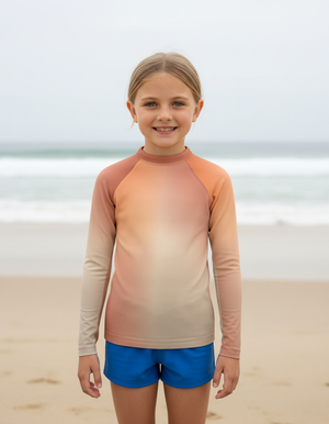 Burnt Sienna Prism Kids Rash Guard Kids Rash Guard — Dripper
