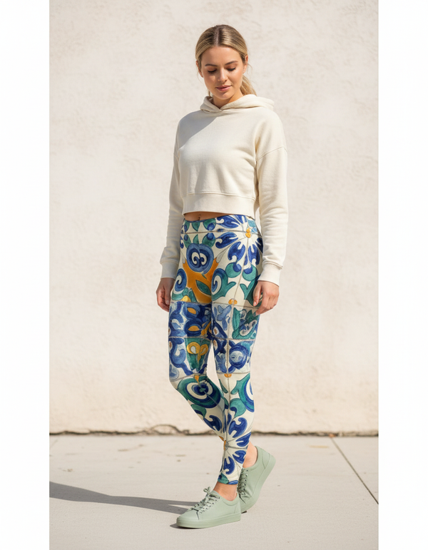 Azulejo Leggings Women's Leggings — Dripper