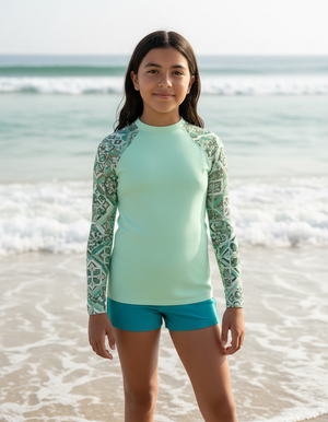 Jelly Mint Helix Youth Rash Guard Youth Rash Guard — Dripper