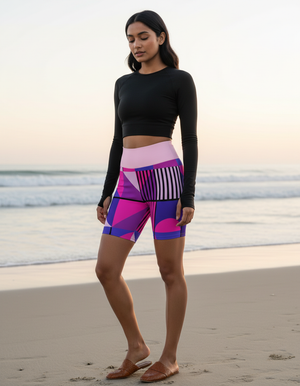 Futurist Yoga Shorts Yoga Shorts — Dripper