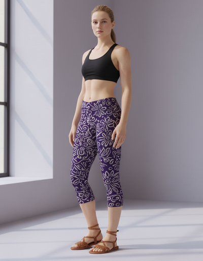 Electric Fuchsia Langit Capri Leggings capri leggings