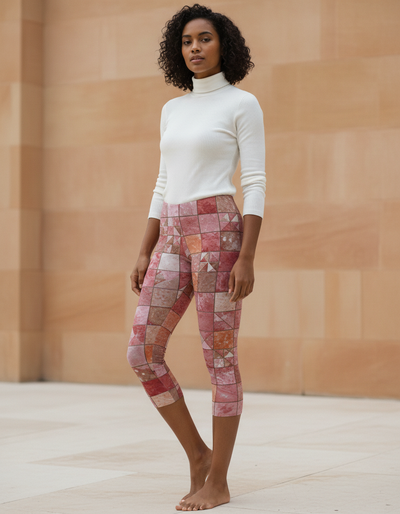 Millennial Pink Fragment Capri Leggings capri leggings