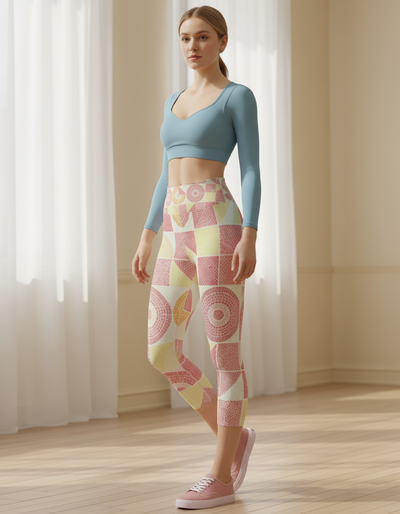 Tea Rose Aura Capri Yoga Leggings capri yoga leggings