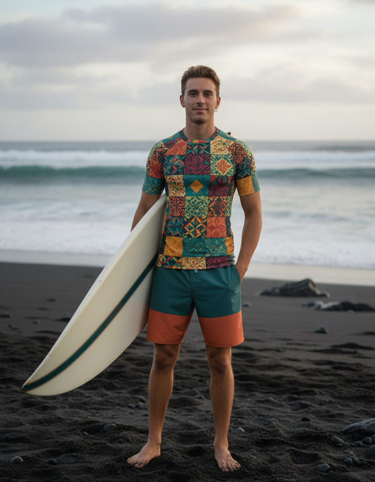 Men's Base Card Patterns Rash Guard