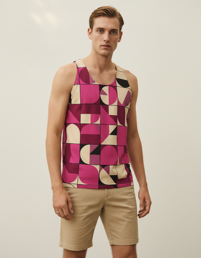 Men's Electric Fuchsia Tonal Tank Top tank top