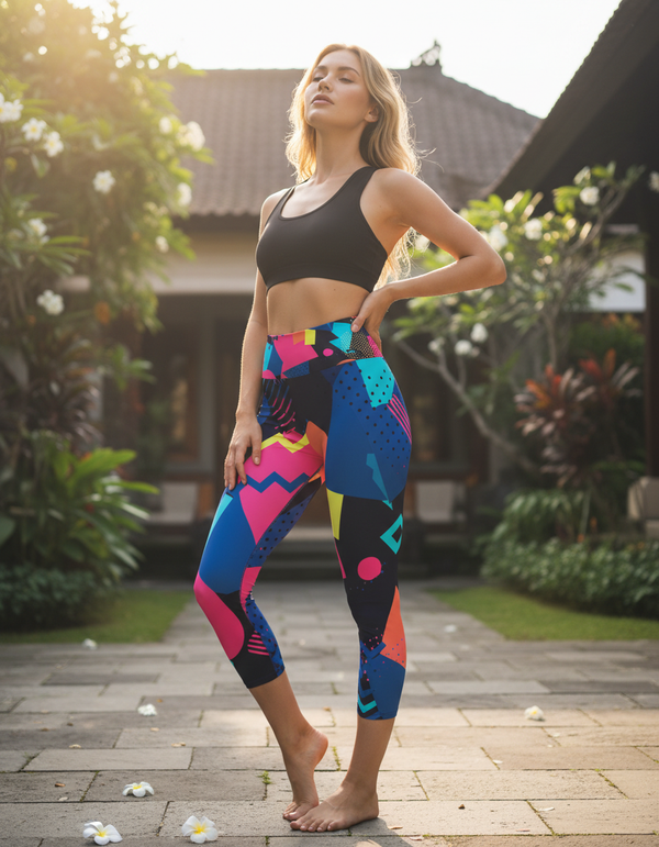 Crescendo Capri Yoga Leggings Capri Yoga Leggings — Dripper