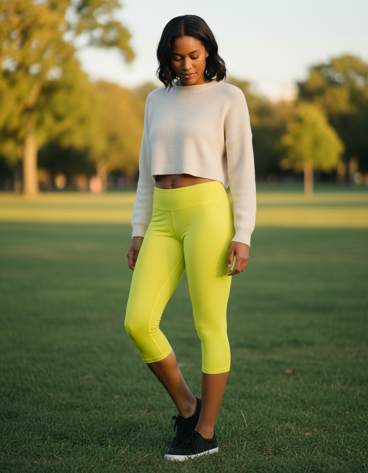 Laser Lemon Leggings Capri Leggings — Dripper
