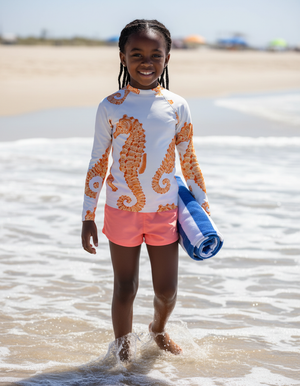 Kids Citrus Orange Abyss kids rashguards