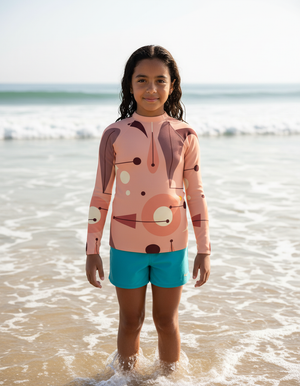 Tea Rose Echo Youth Rash Guard Youth Rash Guard — Dripper