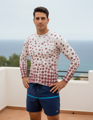 Men's Dusty Rose Pixel men's short-sleeve rashguards