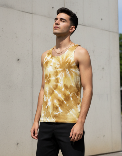 Men's Yellow Nebula Tank Top tank top