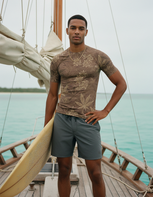 Men's Coffee Bean Kumo men's short-sleeve rashguards