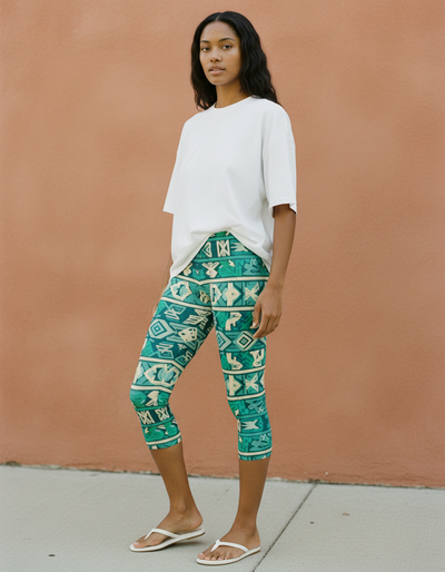 Turquoise Estilo Capri Leggings capri leggings