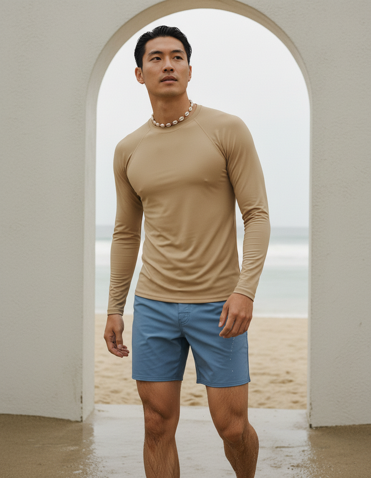 Almond Rash Guard Men's Rashguard — Dripper
