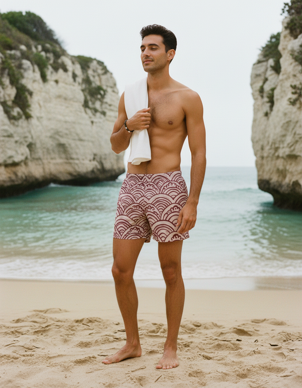Men's Japanese Seigaiha Swim Trunks