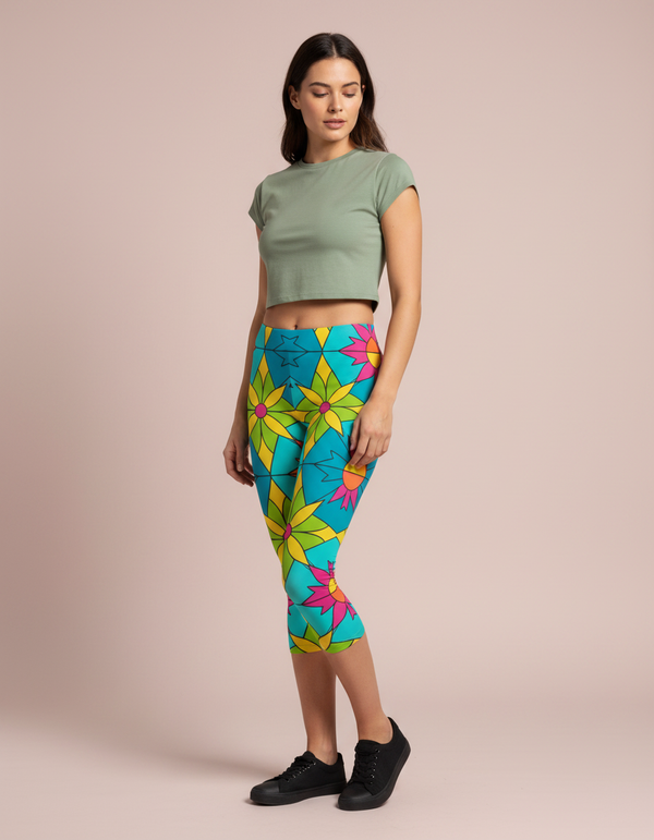 Kaleido Capri Leggings Capri Leggings — Dripper