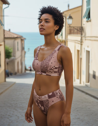 Dusty Rose Aureate high-waisted bikini
