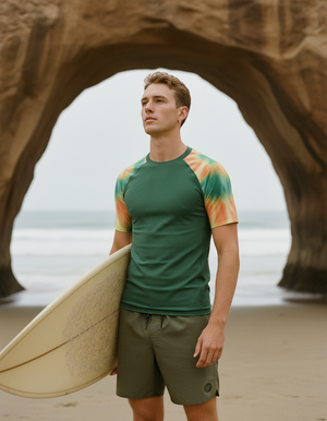 Men's Runway Emerald Nebula men's short-sleeve rashguards