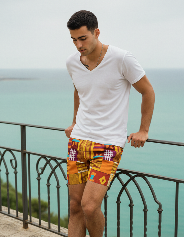 Men's African Kente Swim Trunks