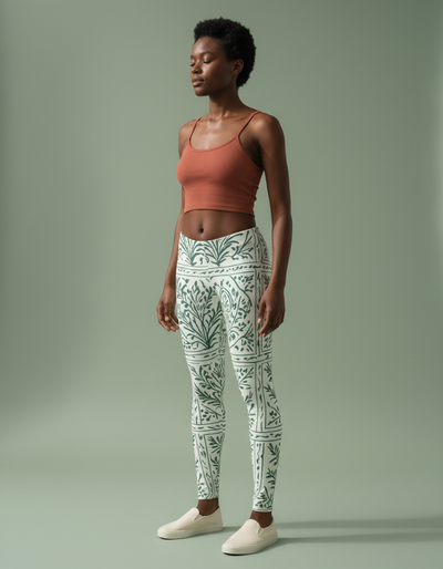 Turquoise Kalam Leggings leggings