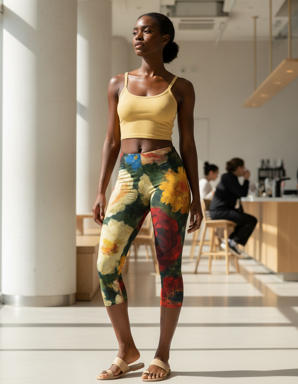 Women's Manet Floral Palette Capri Leggings