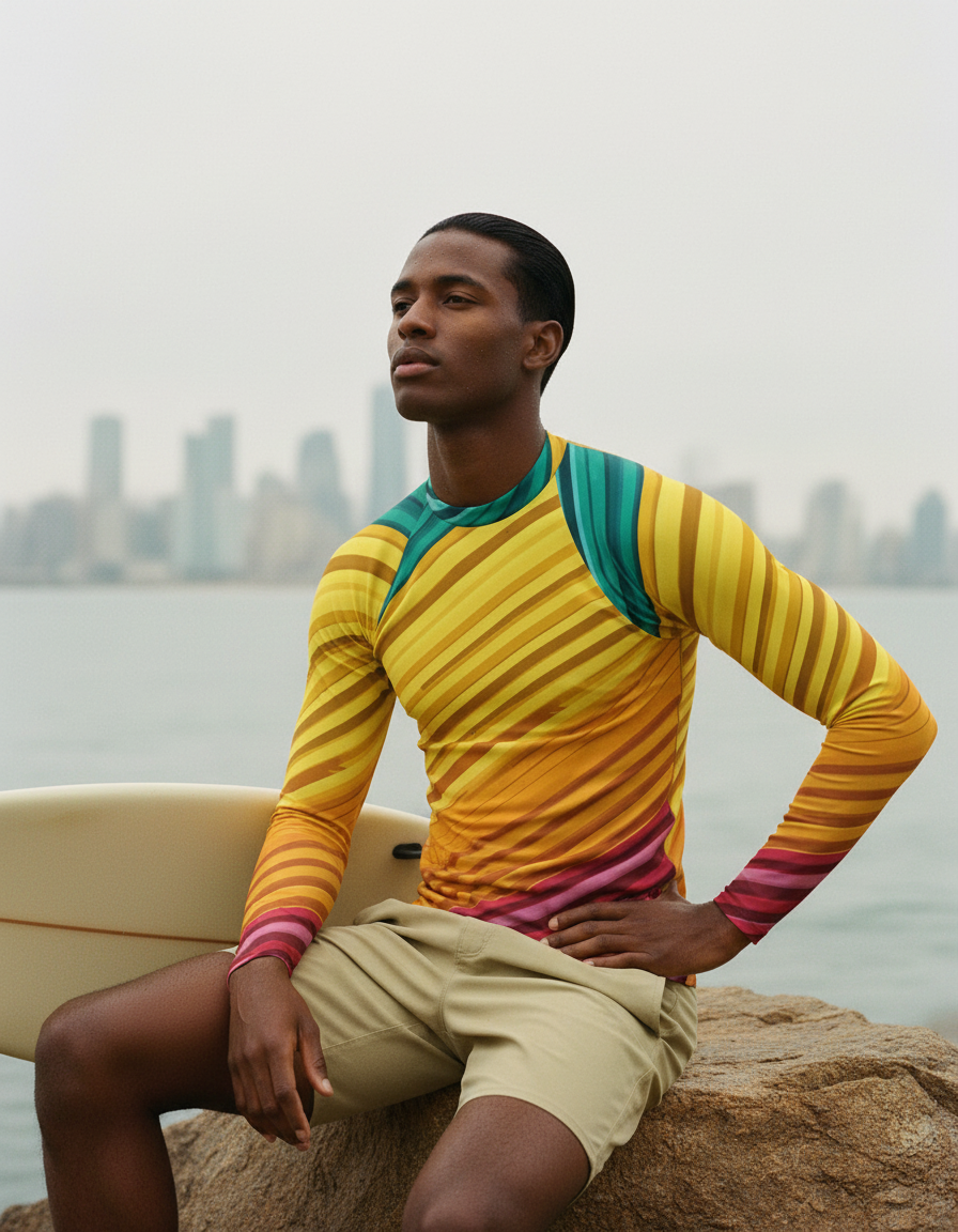 Men's Yellow Prism men's rashguards
