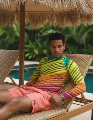 Men's Lime Prism men's short-sleeve rashguards