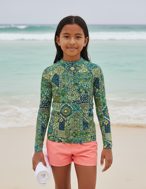Kids Lime Riad kids rashguards