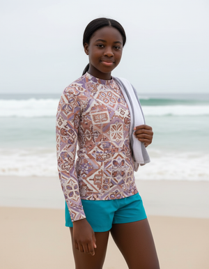 Youth Burnished Lilac Helix youth rashguards