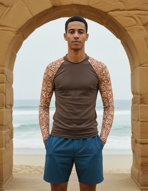 Men's Coffee Bean Chord men's short-sleeve rashguards