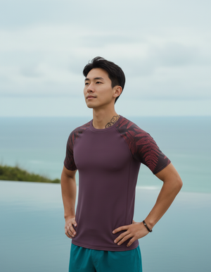 Men's Amaranth Emerald men's short-sleeve rashguards
