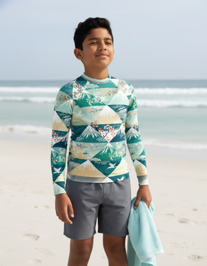 Transformative Teal Zenith Youth Rash Guard Youth Rash Guard — Dripper