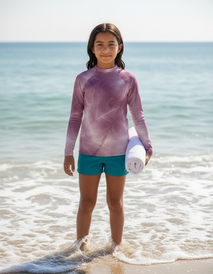 Burnished Lilac Frost Youth Rash Guard Youth Rash Guard — Dripper