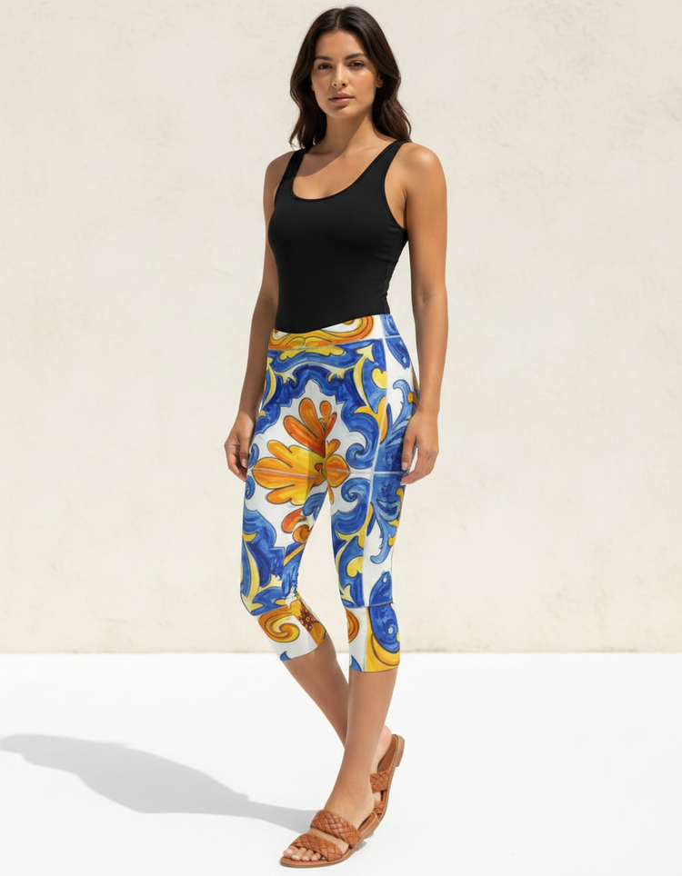 Women's Sicilian Maiolica Capri Leggings