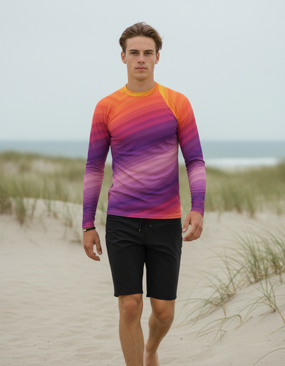 Men's Tea Rose Ripple rash guard