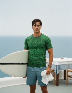 Men's Runway Emerald Siam men's short-sleeve rashguards